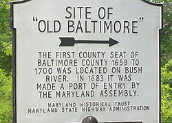 [photo, Site of Old Baltimore historical marker, Abingdon (Harford County), Maryland]