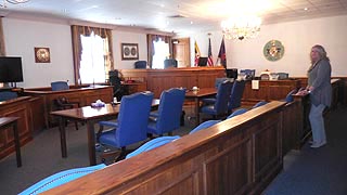 [photo, Courtroom, Worcester County Courthouse, One West Market St., Snow Hill, Maryland]