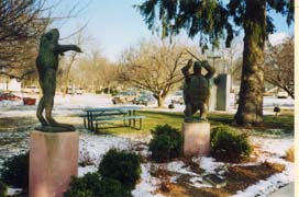 [photo, City Hall Park, frog and tortoise sculpture, 31 South Summit Ave., Gaithersburg, Maryland]