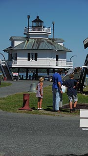 [photo, Hooper Strait Lighthouse at Chesapeake Bay Maritime Museum, St. Michaels, Maryland]