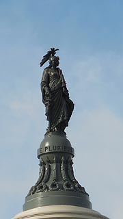 [photo, Statue of Freedom atop U.S. Capital dome (from First St., SE), Washington, DC]